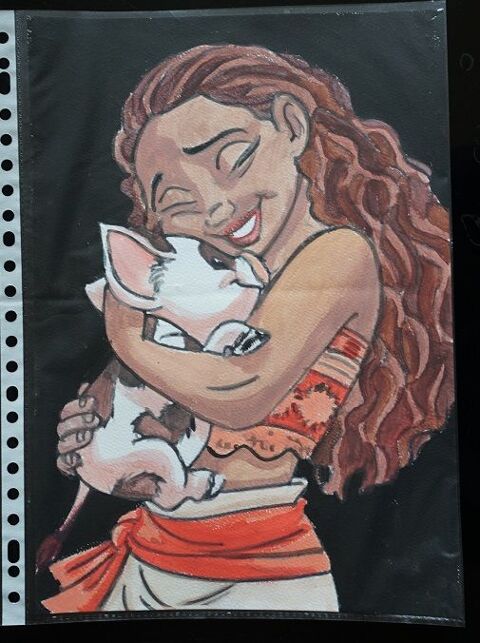 bl - peinture - pua et vaiana - sur papier aquarelle format  4 Foug�res (35)