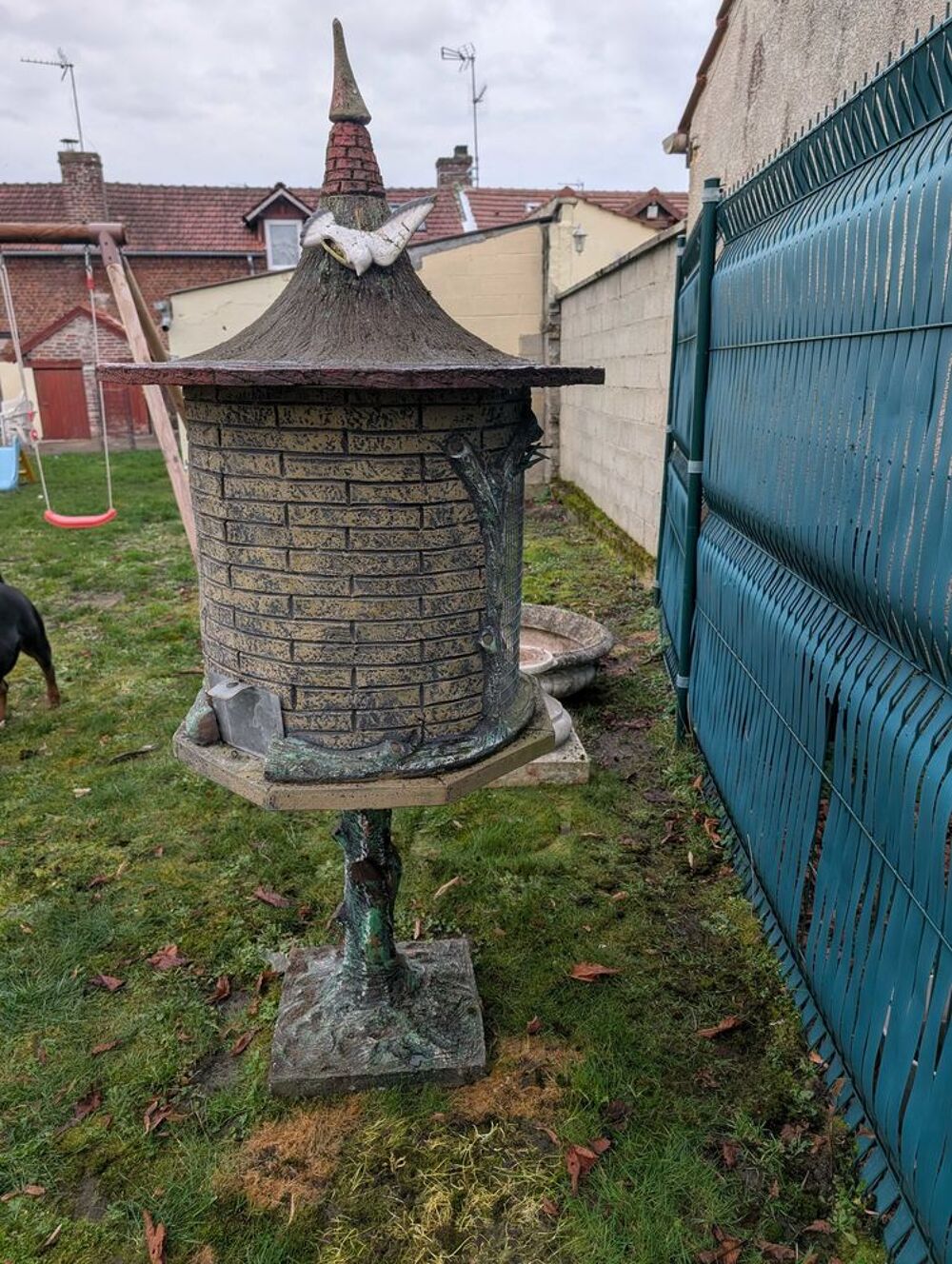 cage &agrave; oiseaux en b&eacute;ton €" pi&egrave;ce ancienne rare (ann&eacute;es 1900) 