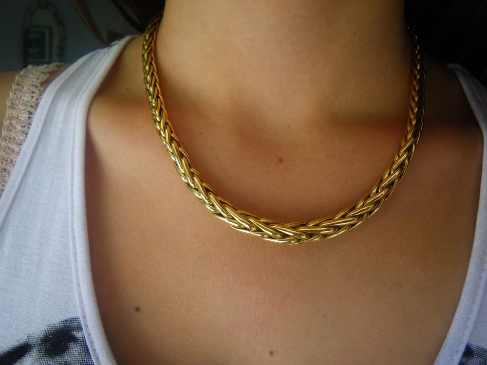 Collier en maille palmier or 18 carats Bijoux et montres