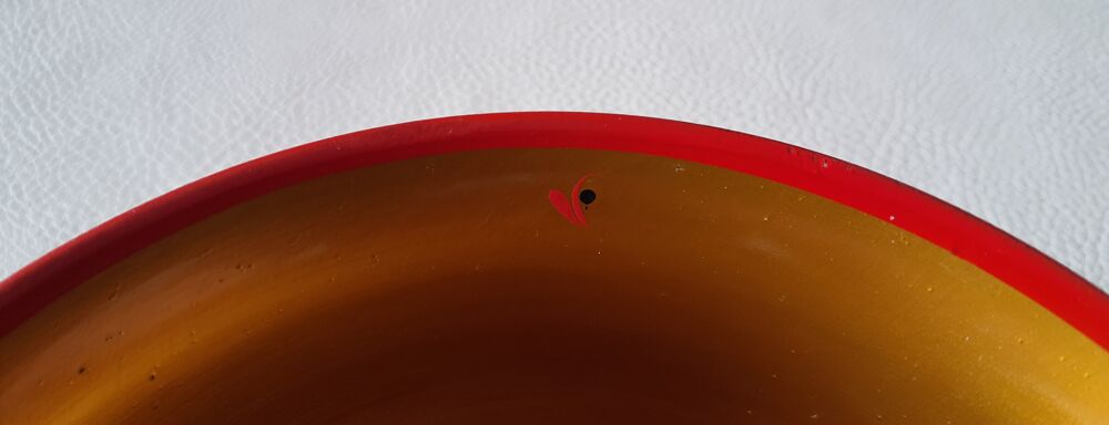 bol d&eacute;coratif en bois laqu&eacute; noir rouge or Khokhloma Décoration
