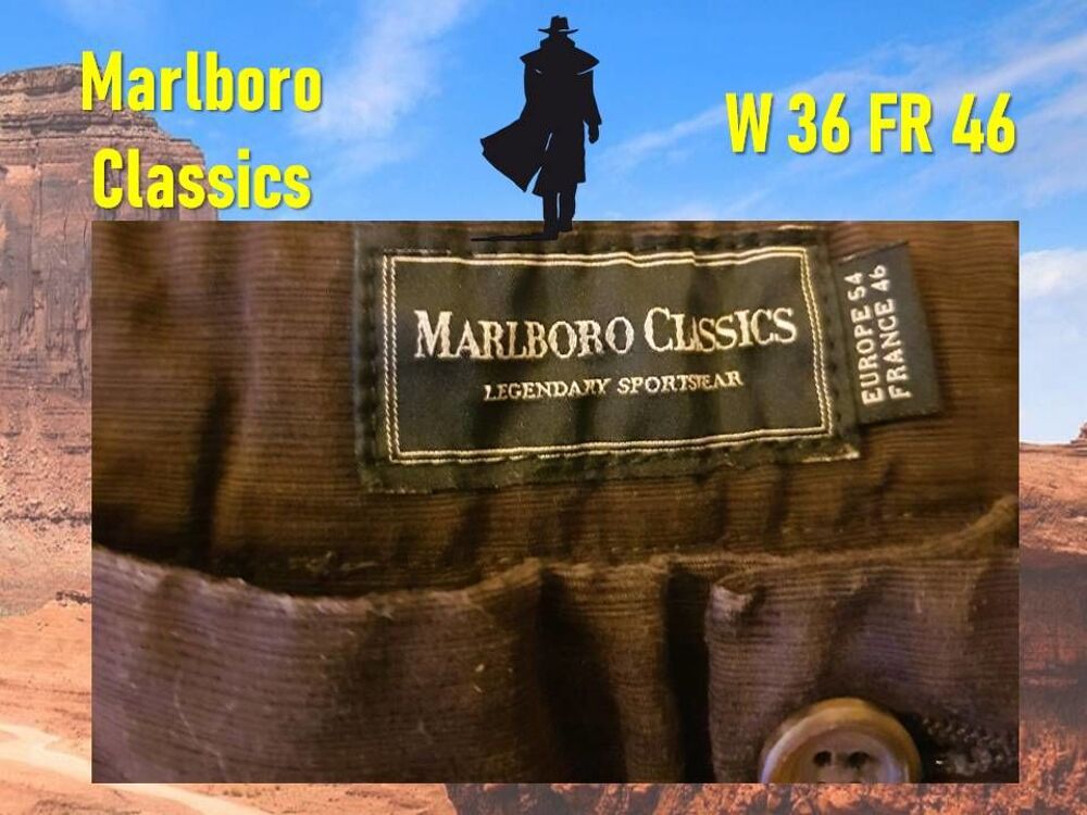 Pantalon Homme Marlboro Classics marron poches plaqu&eacute;es Vêtements