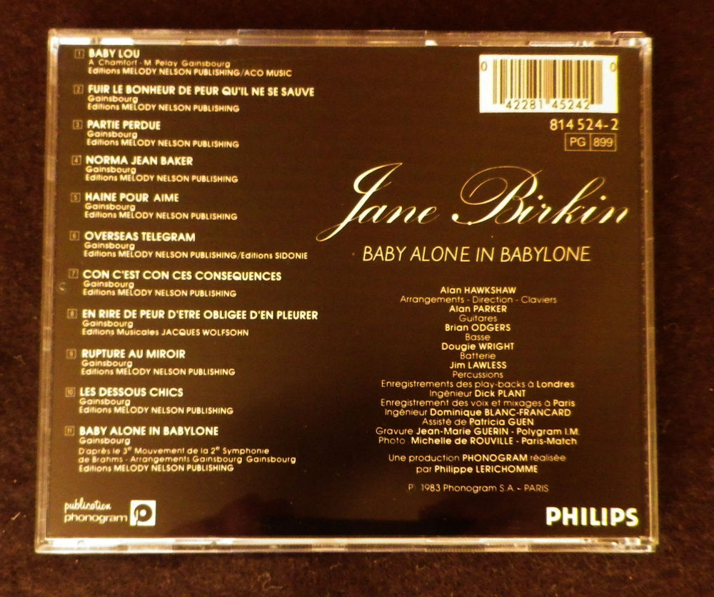 CD - Jane Birkin - Baby Alone in Babylone CD et vinyles