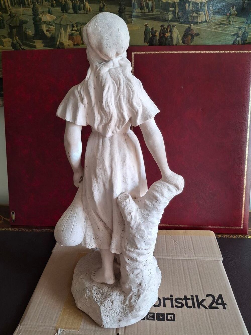 Sculpture Joueuse de mandoline hauteur 57,5 cm Décoration