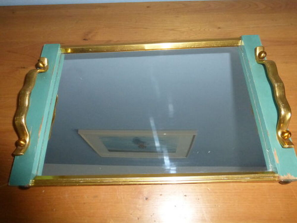 PLATEAU MIROIR VINTAGE - rectangulaire Décoration