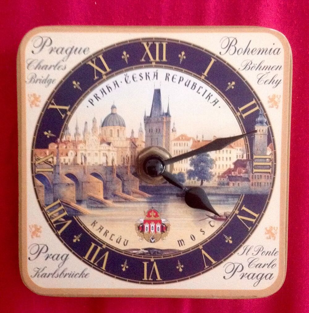 Mini-horloge mural, souvenir de Prague Dcoration