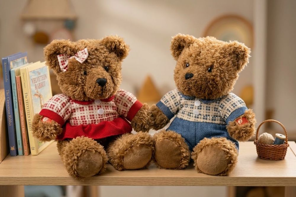 Duo d'oursons en peluche musicaux et interactifs (habill&eacute;s) Jeux / jouets