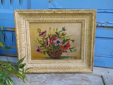 Tableau Nature Morte Bouquet de Fleurs Sign� Louis Andrey 65 Loches (37)