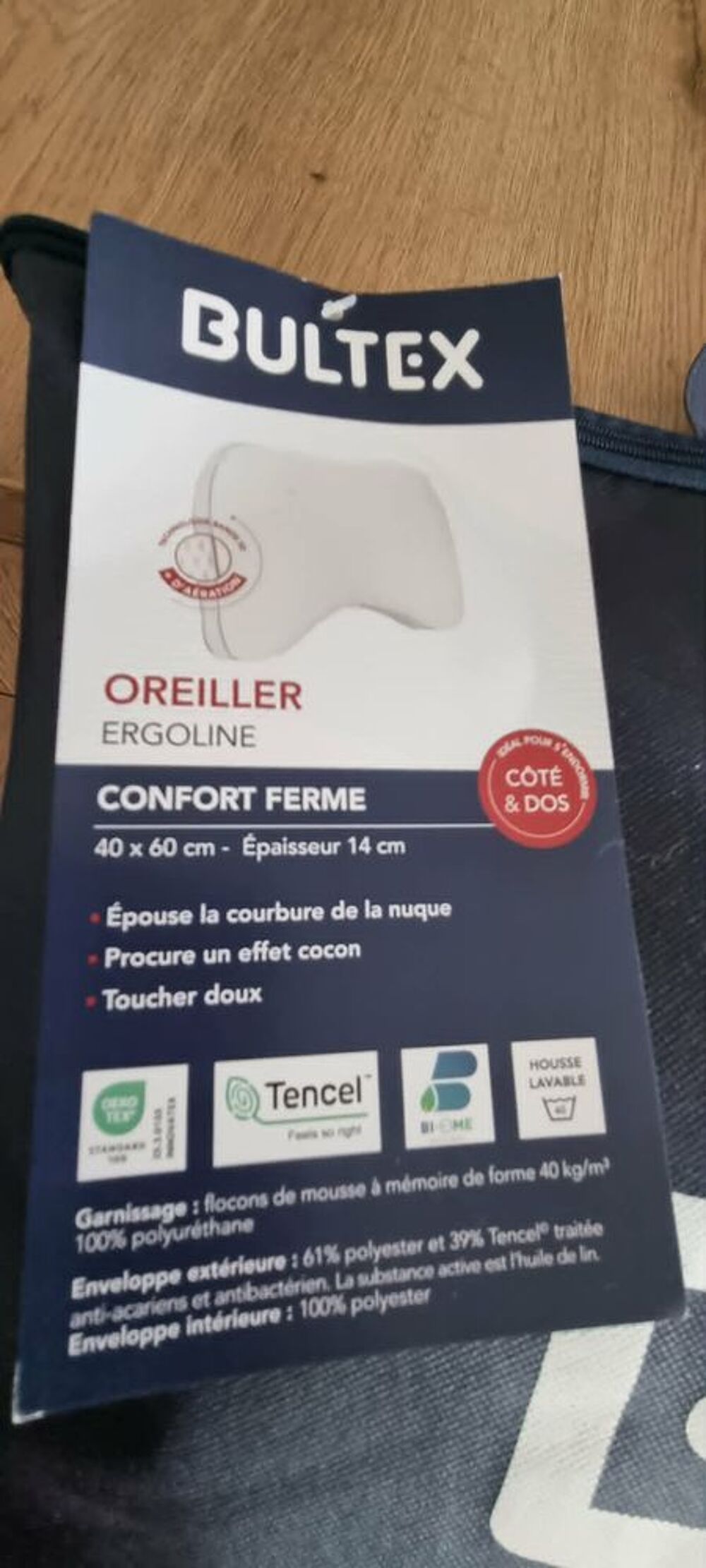 Oreiller bultex m&eacute;moire de forme Décoration
