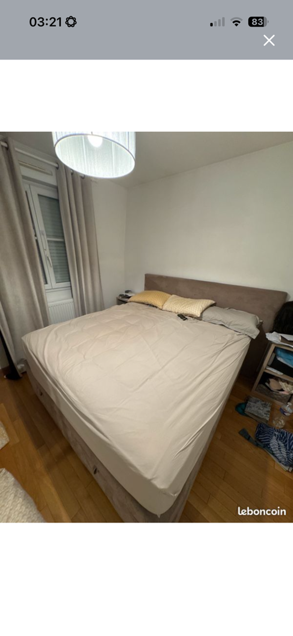 Lit avec matelas et t&ecirc;te de lit tissu Meubles