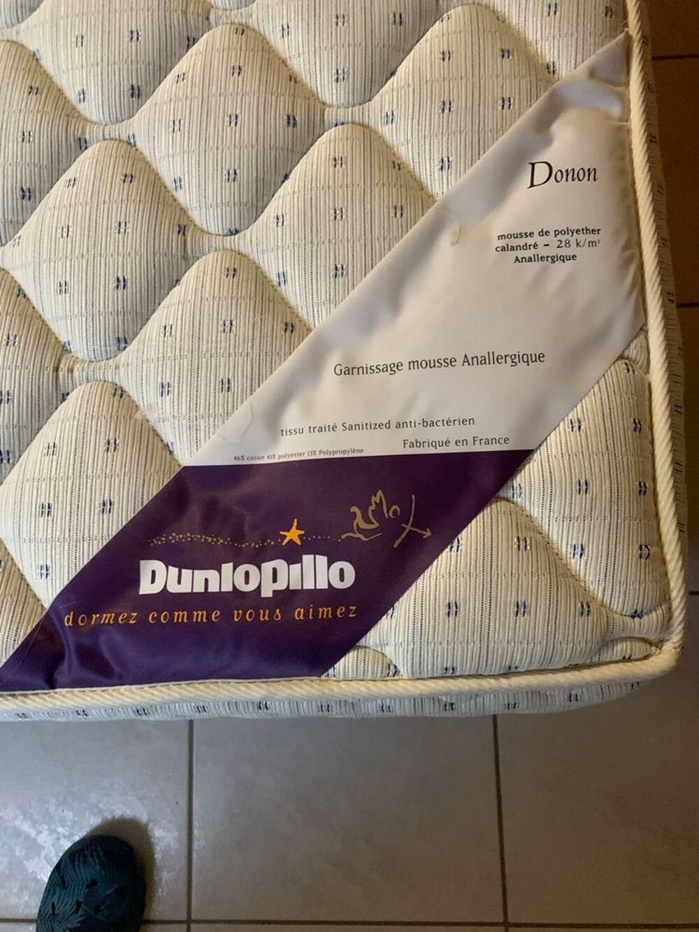 sommier et matelas Dunlopillo 1 personne Meubles
