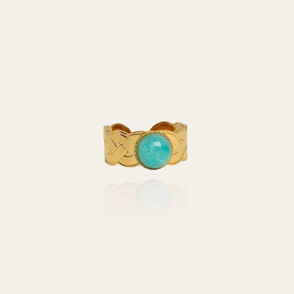 bague ajustable pierre naturelle Amazonite Bijoux et montres