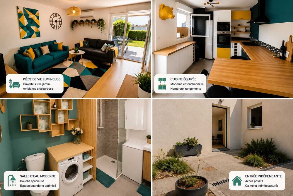 Vente Maison T2 en maisonnette avec jardin privatif, plein sud 48,26 m², Sans frais d'agence Cenon