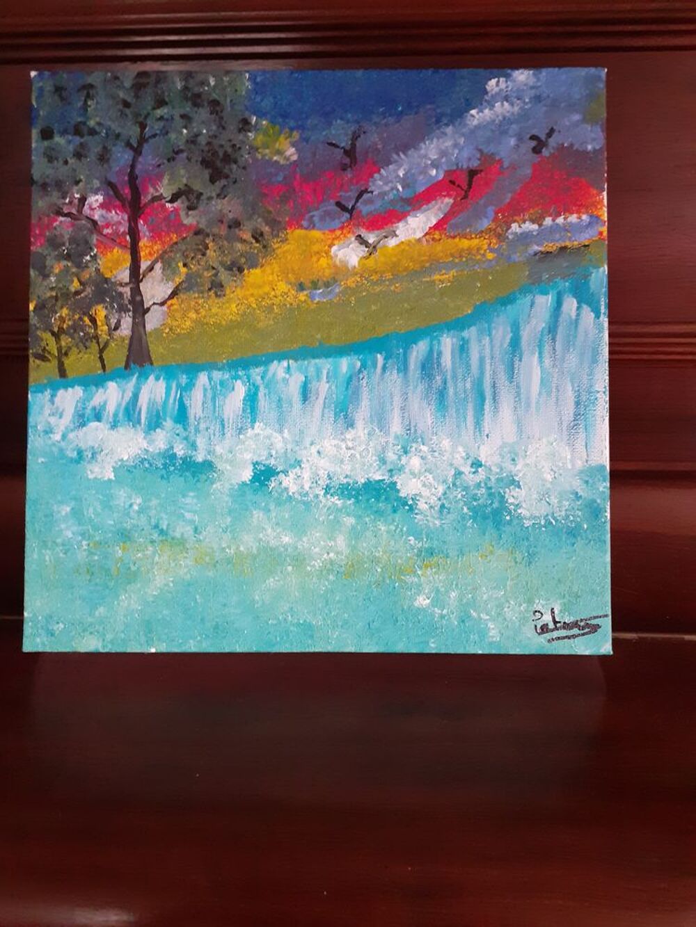 peinture "cascade" Décoration