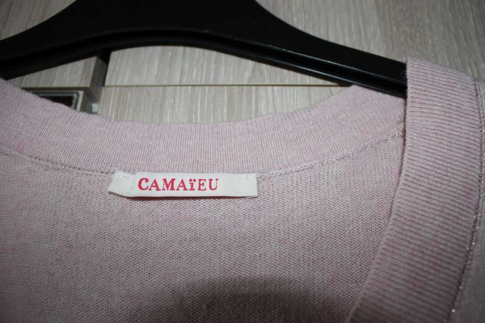 Pull femme rose clair col V Camaieu taille M Vêtements