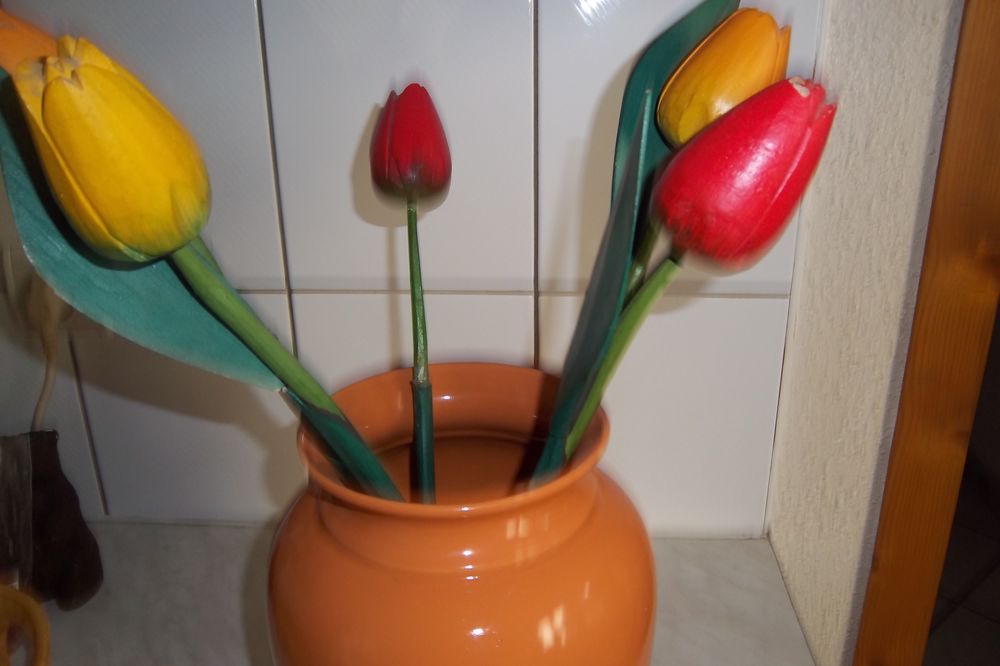 Grand vase orange 26 cm Décoration