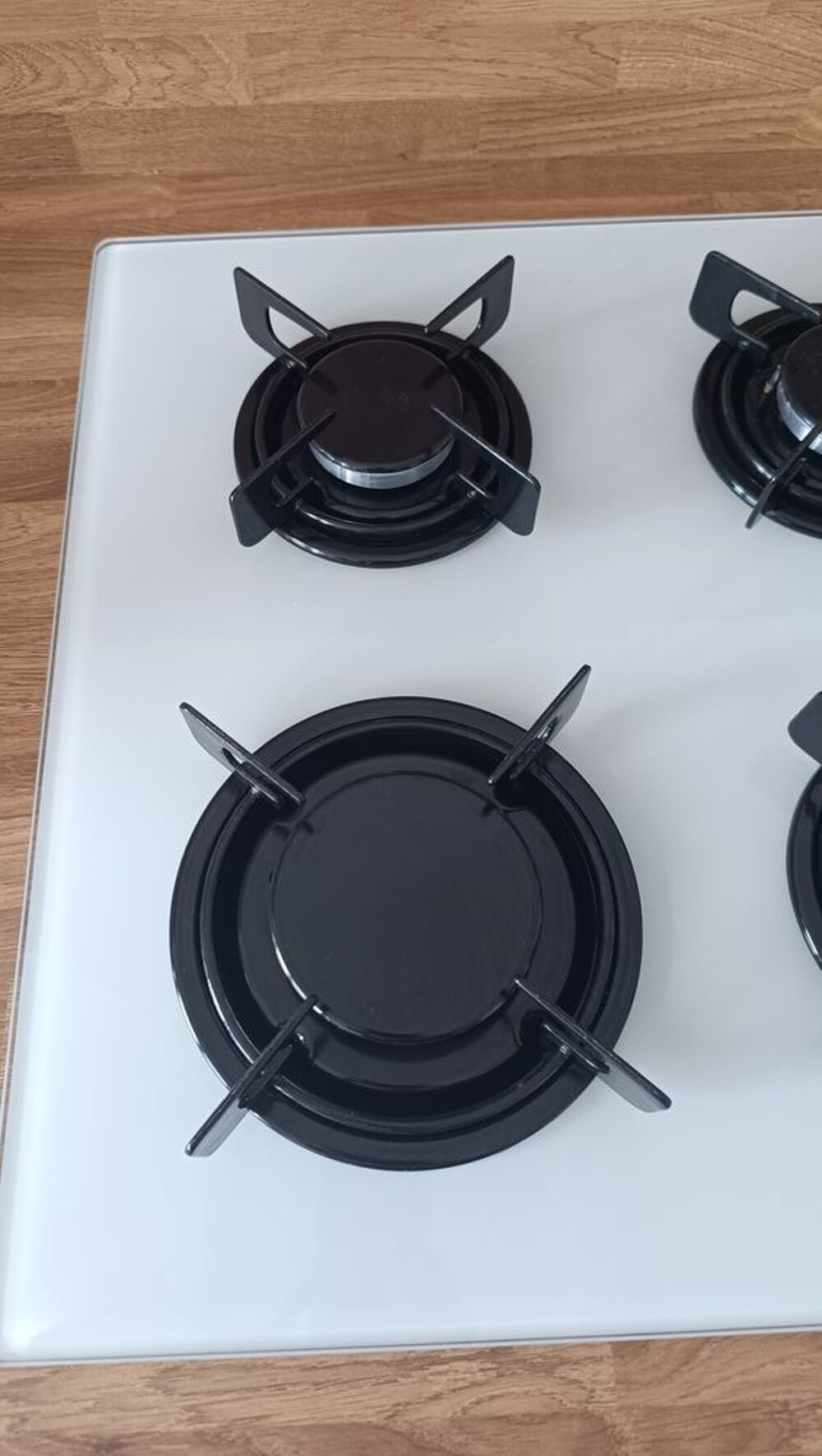 Table de cuisson gaz en verre blanc Electroménager