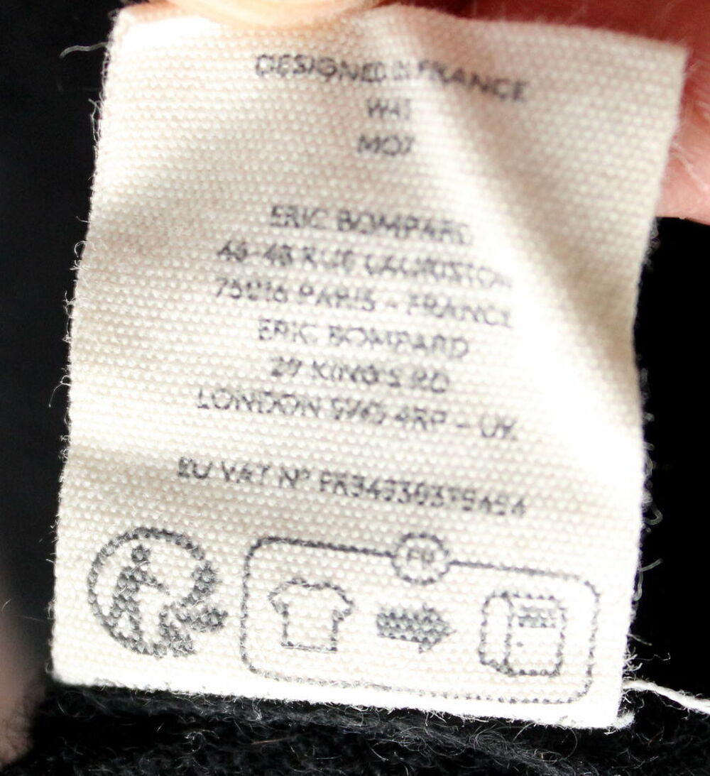 Pull col roul&eacute; cachemire noir ERIC BOMPARD T.S Vêtements