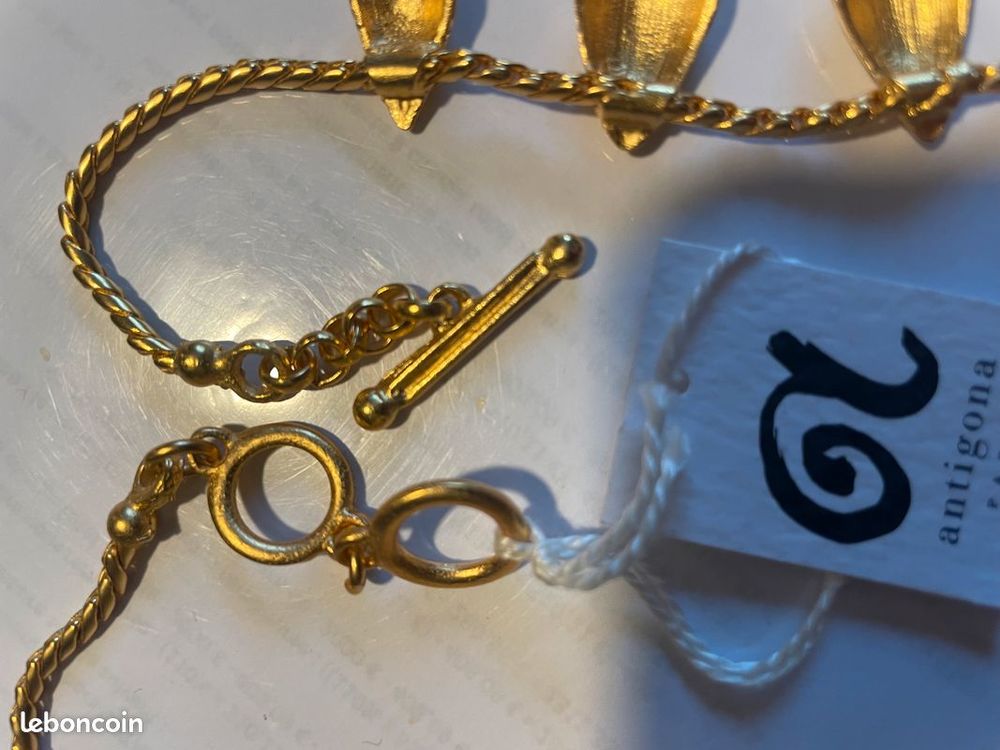Collier souple dor&eacute; Gouttes sur chaine - ANTIGONA Bijoux et montres