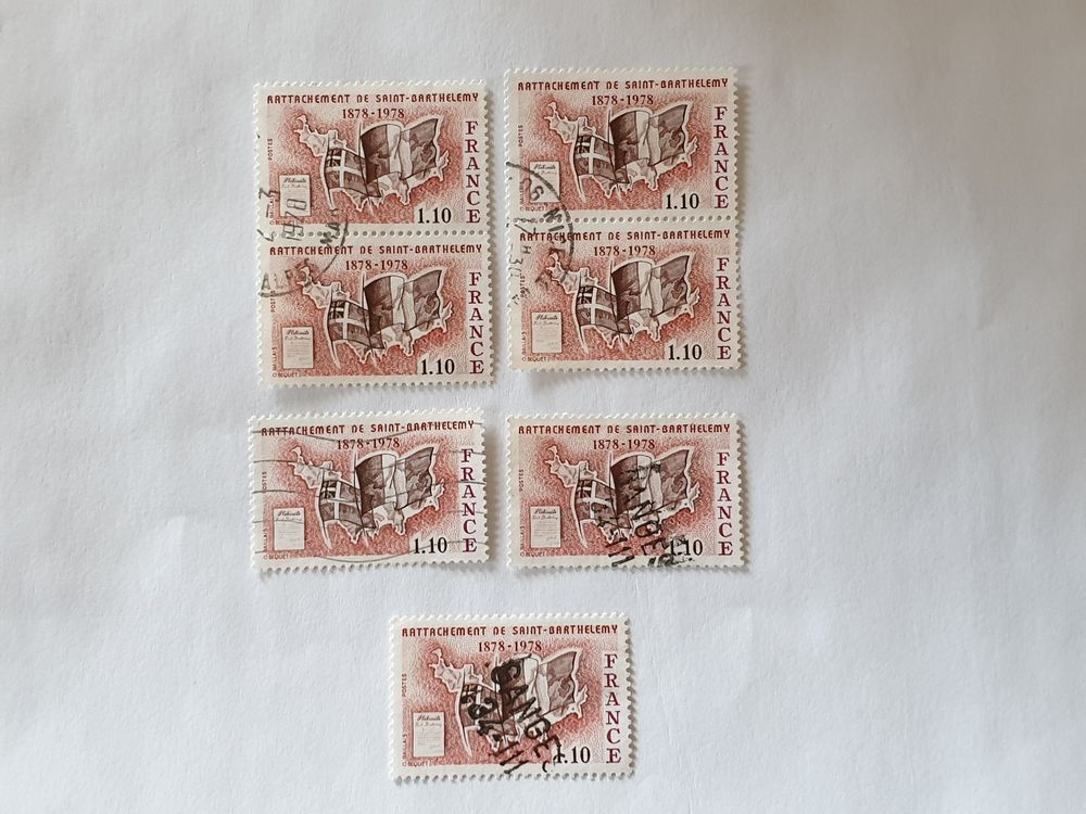 Timbre France 1978 Rattachement st bart lot 0.70 euro 