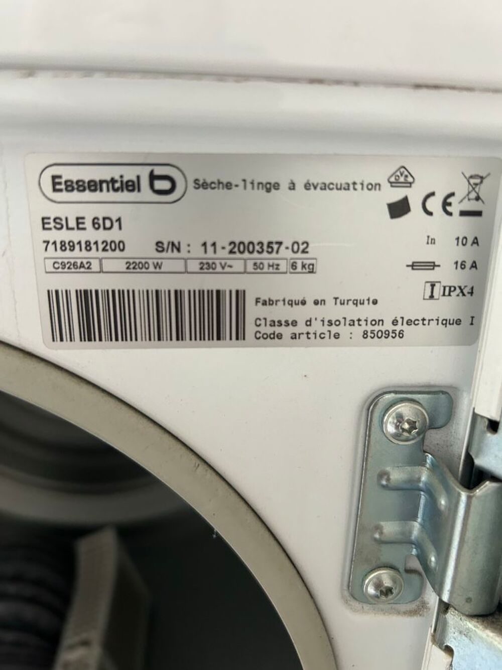 S&egrave;che linge &agrave; &eacute;vacuation Electroménager