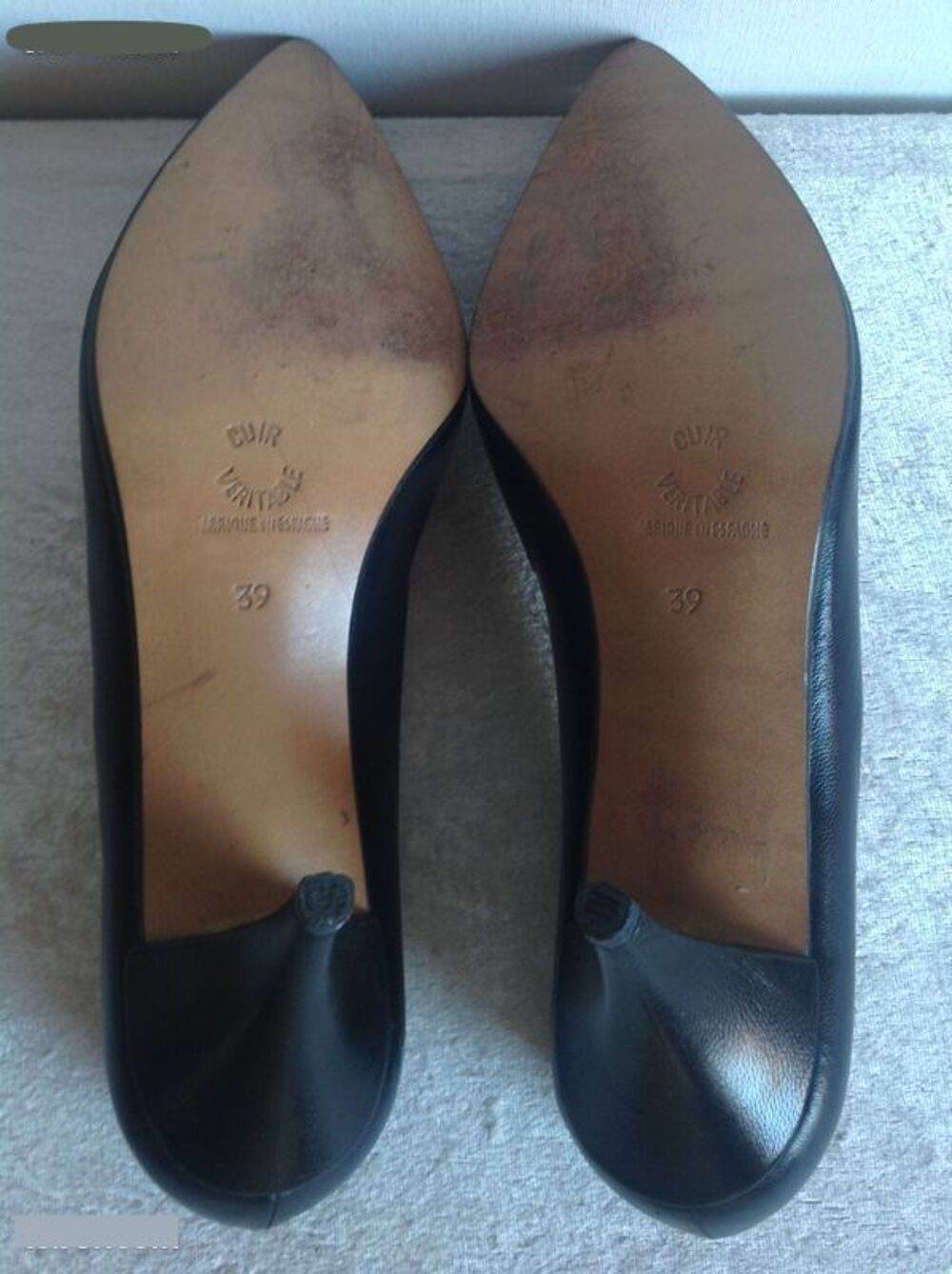 ESCARPINS CUIR LISER&Eacute; VELOURS VIA ROMA TAILLE 39 Envoi Possi Chaussures