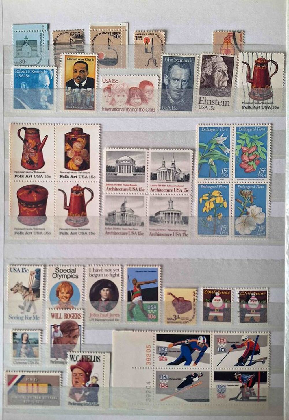 S&eacute;rie de timbres de collection des &Eacute;tats-Unis bis 