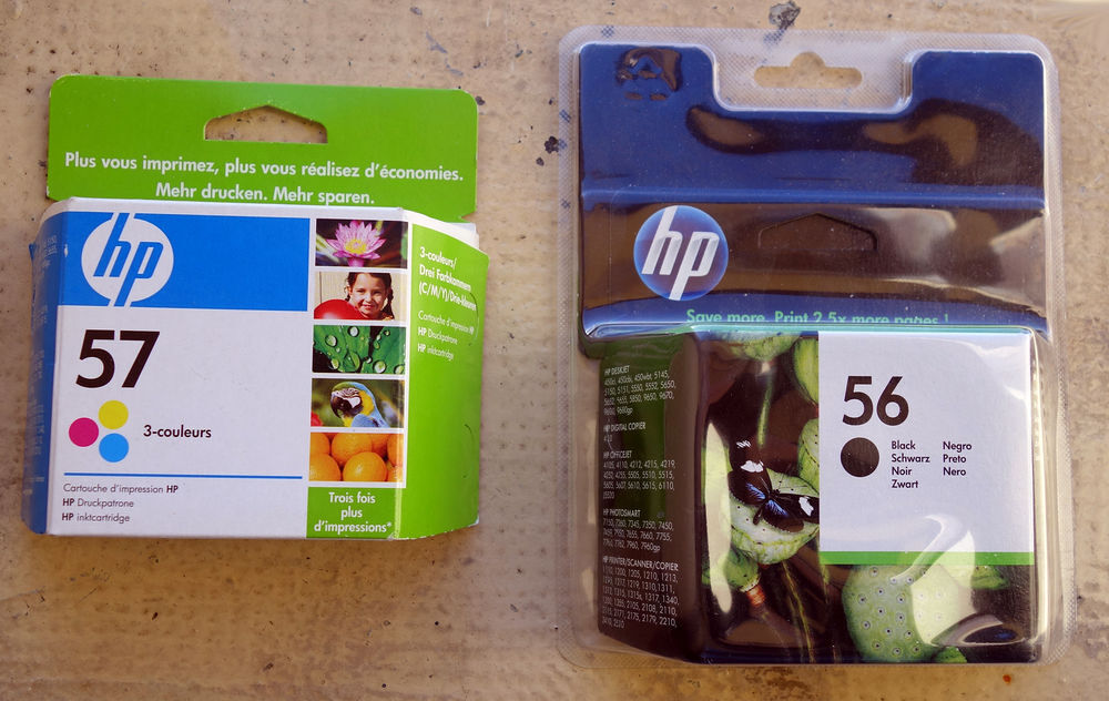 Encres HP 56 et HP 57 authentiques, sous emballages sc&eacute;ll&eacute;s Matriel informatique