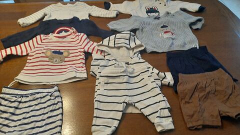Lot de vtements pour bbs de 0  9 mois.
30 Teloch (72)