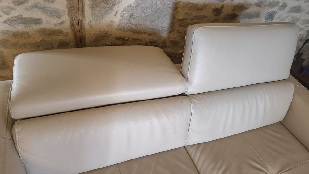 Canap&eacute; en cuir 3 places - Maison XXL Meubles