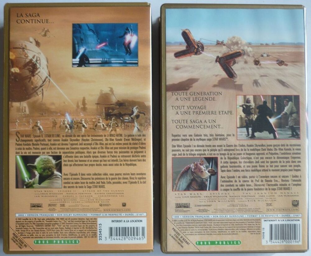 STAR WARS 3 VHS Trilogie 1997 + VHS I (1999) VHS II (2002) Photos/Video/TV