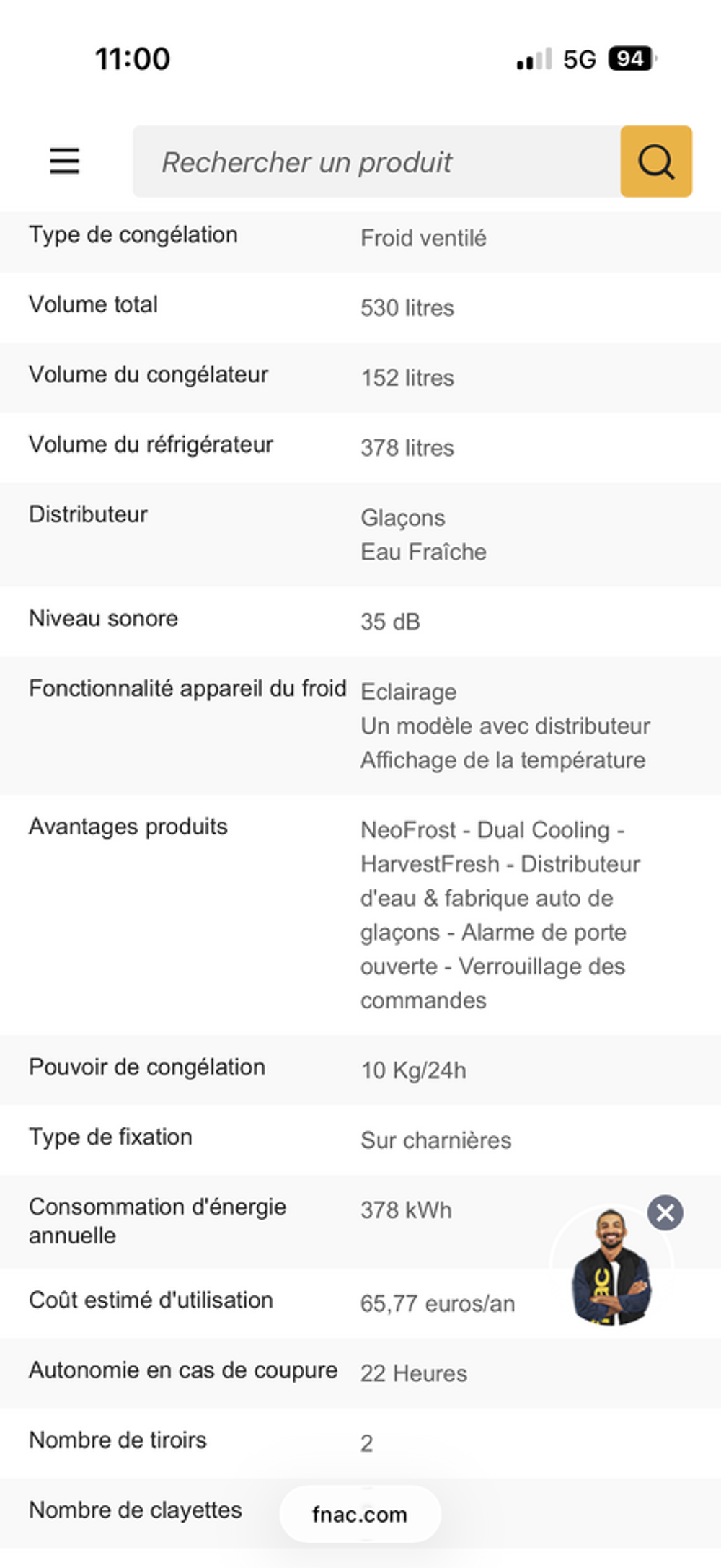 Frigo am&eacute;ricain Beko Electroménager