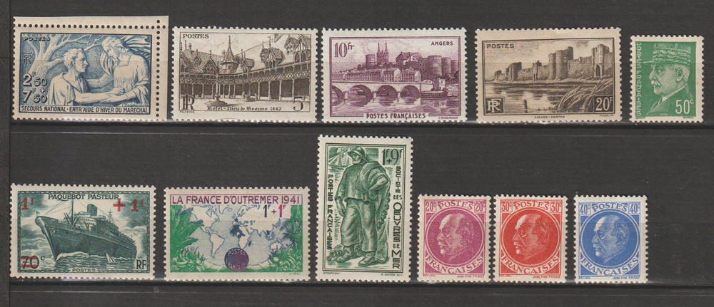 TIMBRES NEUFS** ANNEE 1941

