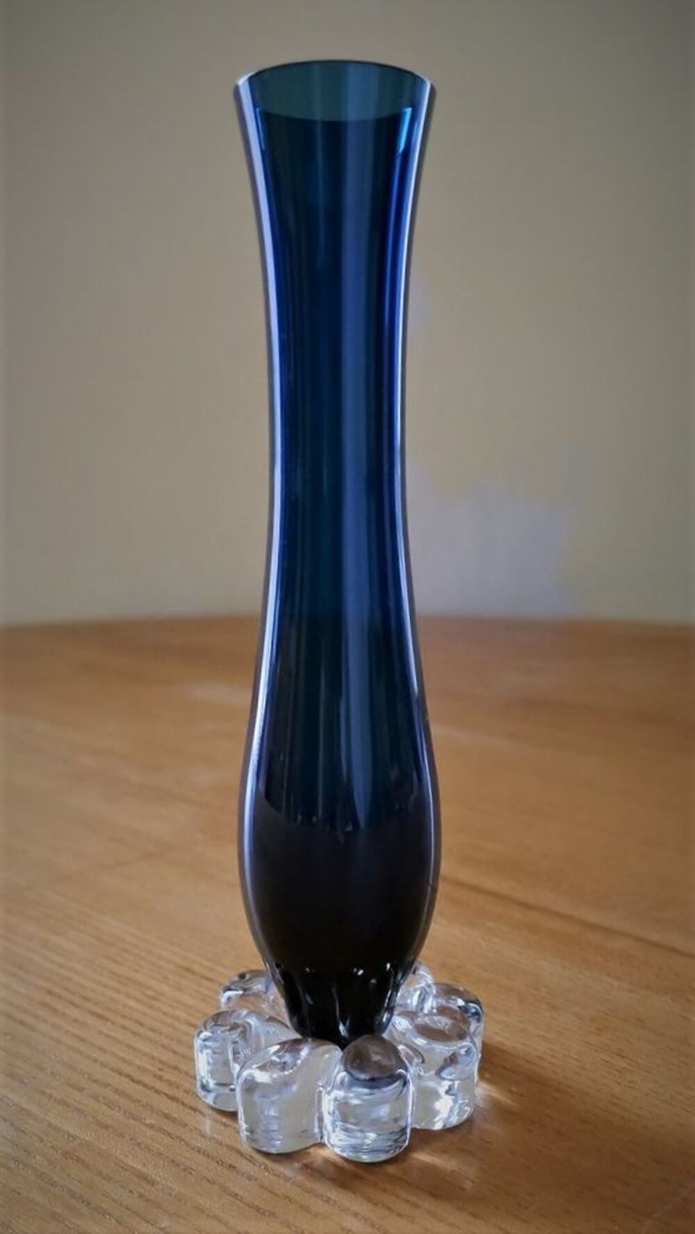 Soliflore verre et p&acirc;te de verre Bleu Nuit TBE Décoration