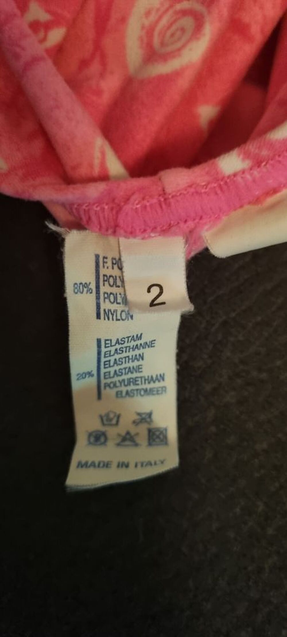 Maillot de bain 1 pce rose &agrave; motifs - Taille 2 ? Vtements