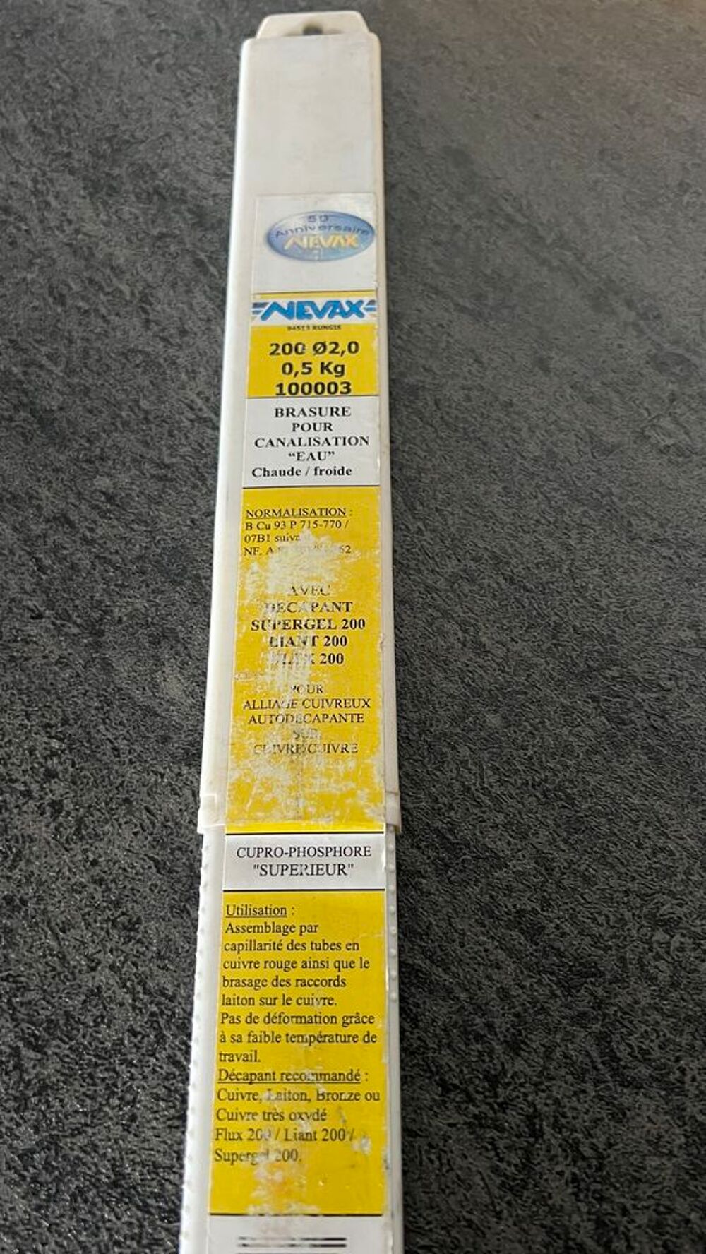 1 BOITE BRASURES NEUVES CUIVRE 0.5 KG NEVAX Bricolage