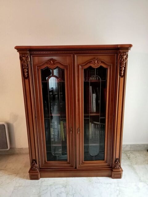 Biblioth�que ancienne en merisier 150 Sireuil (16)