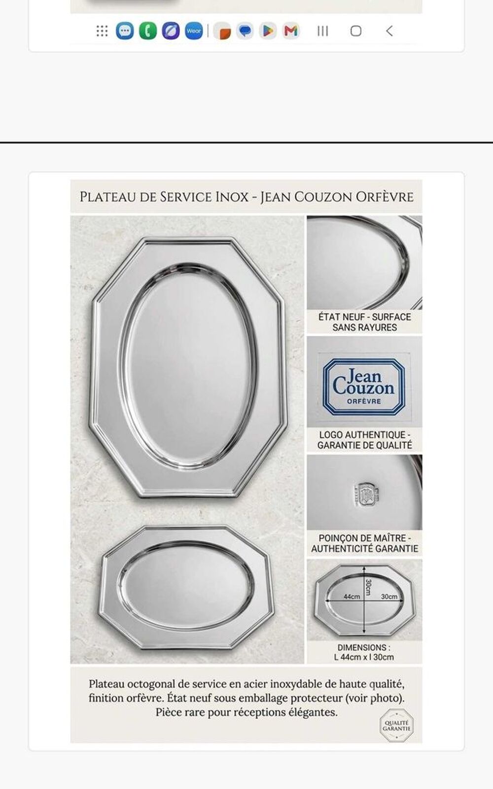Service &agrave; escargots+service &agrave; fondue+plat inox Décoration