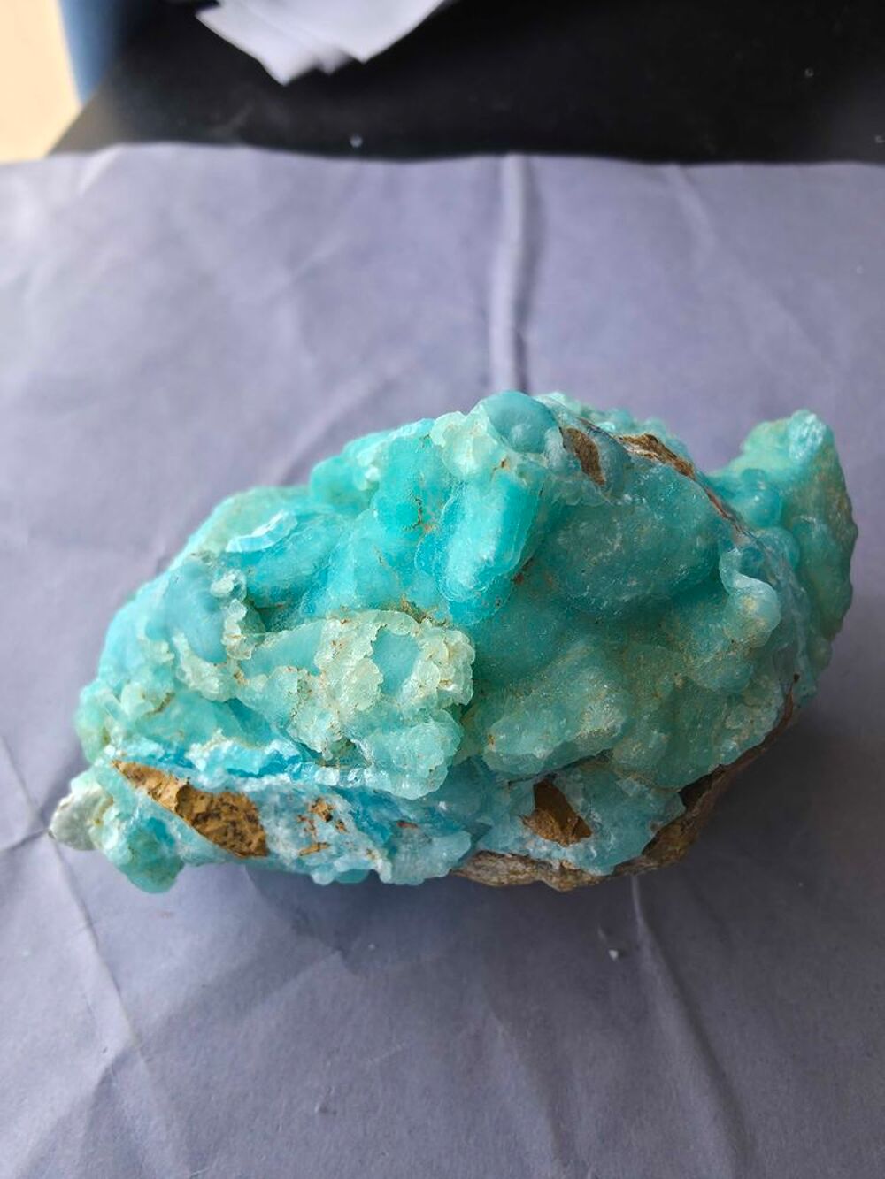 Pierre Naturelle H&eacute;mimorphite Turquoise du Congo-176g 