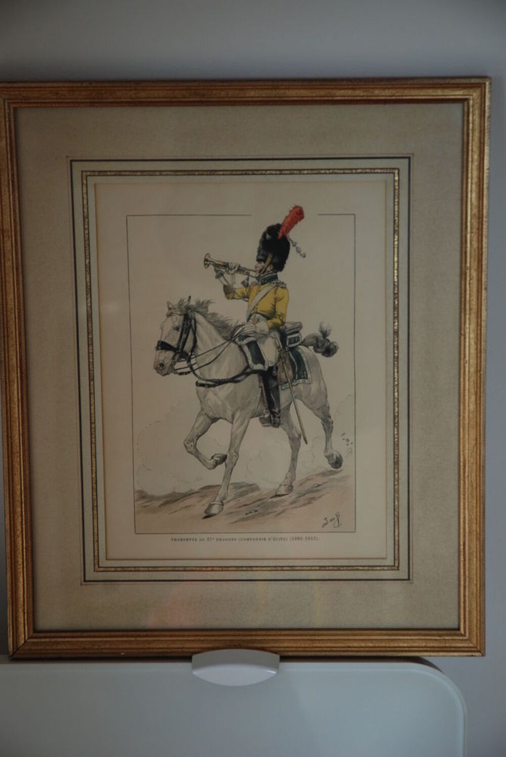 Dessins sous verre officiers de Napol&eacute;on 