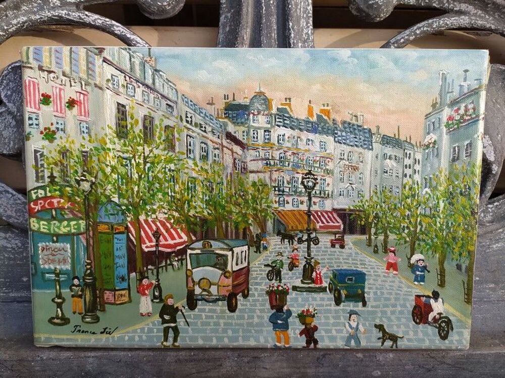 Tableau Peinture Na&iuml;ve Art Brut Sign&eacute; France 