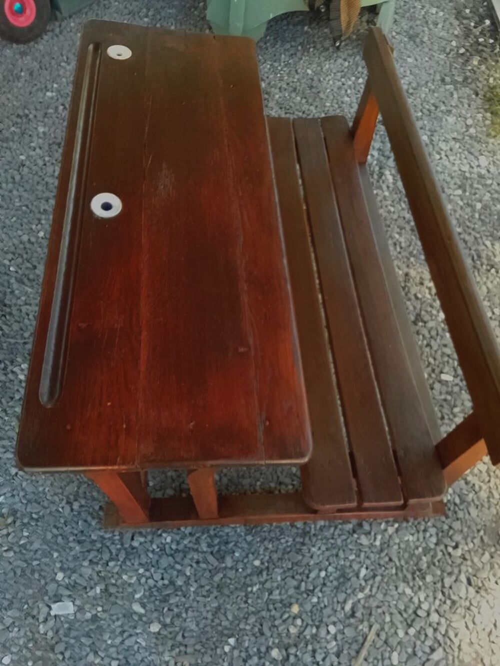 Bureau &eacute;colier double vintage petits enfants tbe encriers Meubles