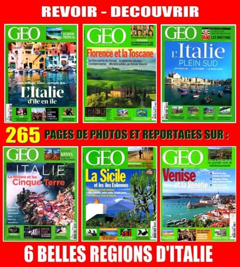 ITALIE - 6 belles R�GIONS / prixportcompris 19 Lille (59)