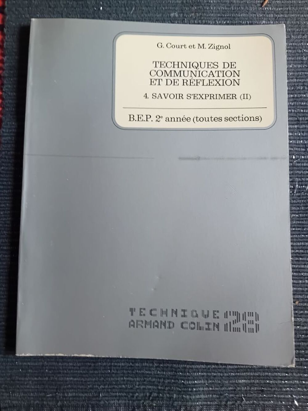 LIVRE TECHNIQUE G. COURT / M. ZIGNOL 1972 Livres et BD