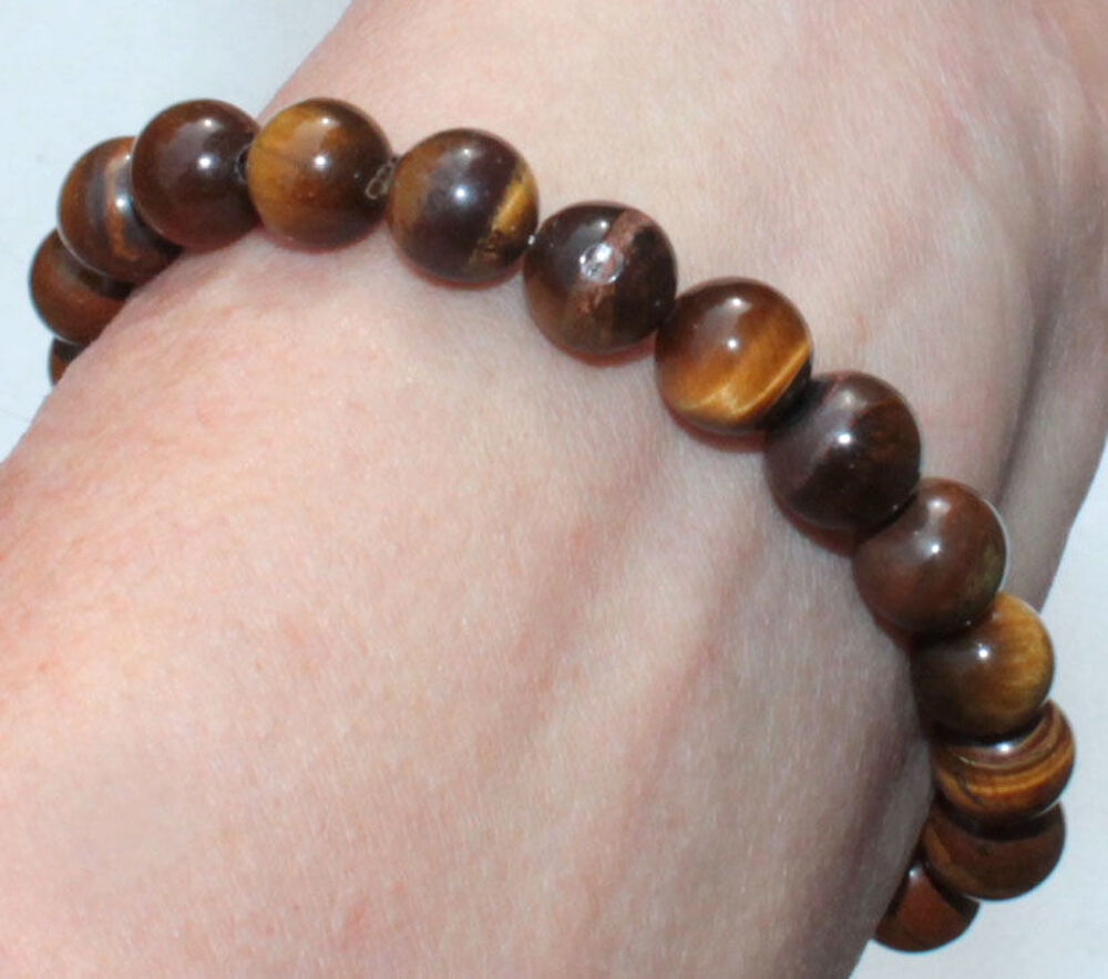 BRACELET PERLES D'OEIL de TIGRE PIERRE NATURELLE Bijoux et montres