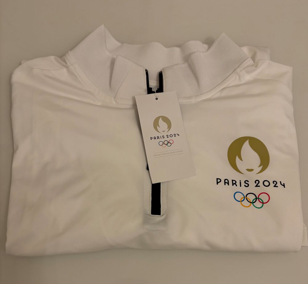  T-shirt officiel des JO Paris 2024.Col Montant Vêtements