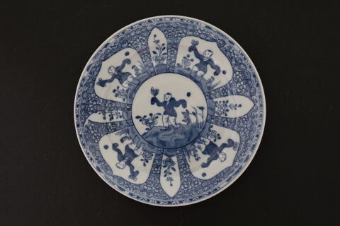 ASSIETTE CHINOISE 5  PERSONNAGES  DOUBLE CERCLE 200 Saint-Étienne (42)