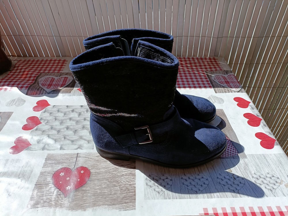 Bottes bleues marine &agrave; paillettes pour fille pointure 35 Chaussures