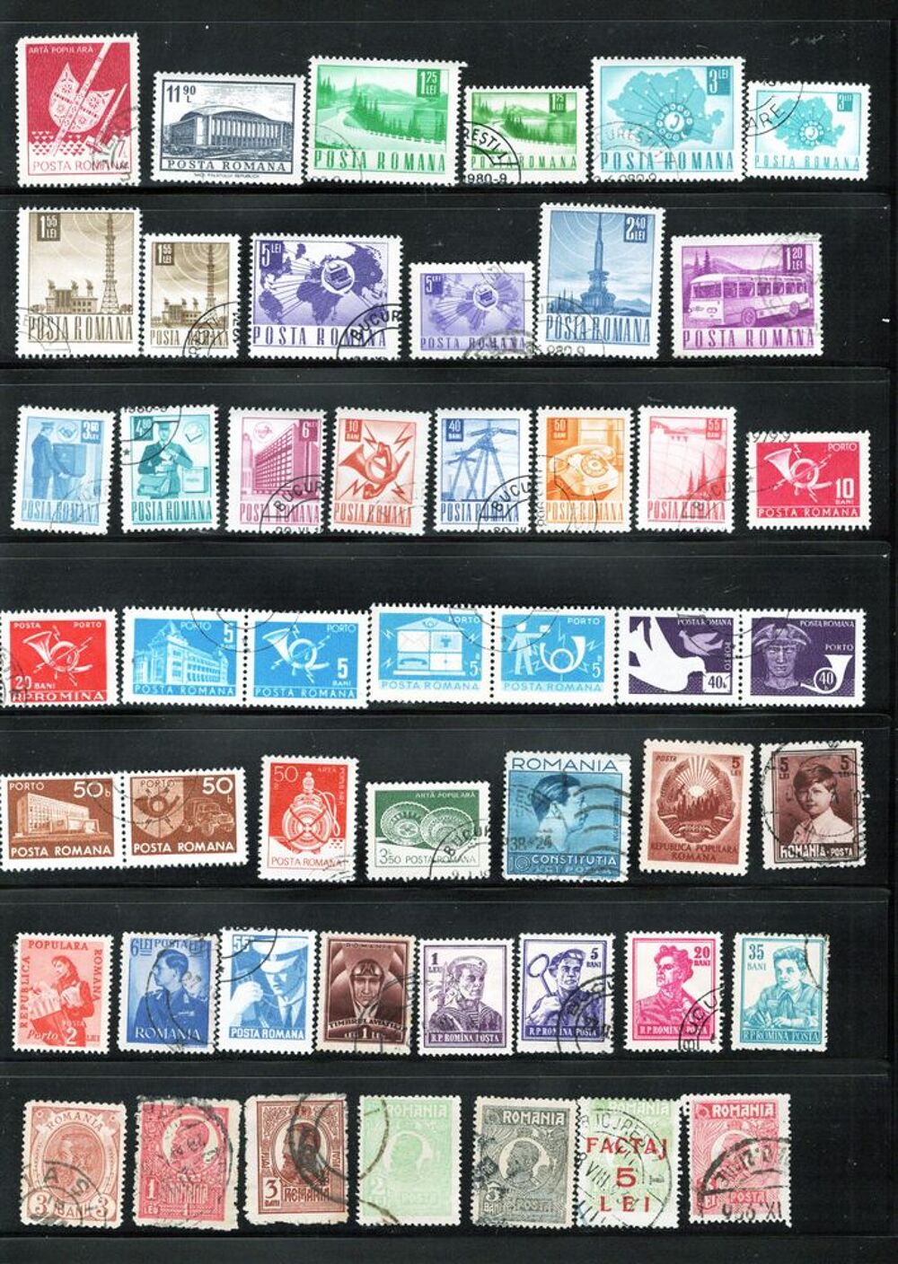 lot de 148 timbres de ROUMANIE 