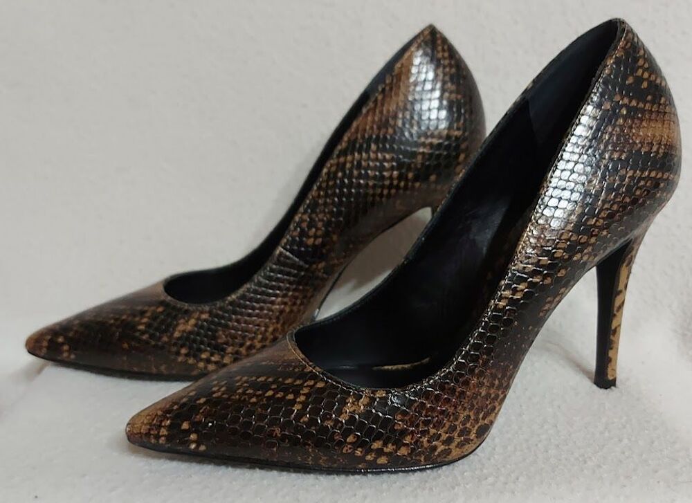 San Marina Escarpins Talons Aiguille 10 cm Noir Marron 37 . Chaussures