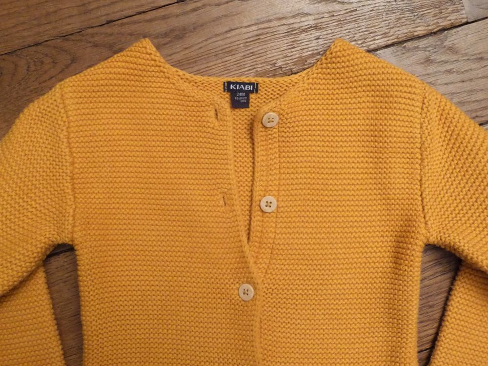 Gilet en Coton Jaune Moutarde- Taille 24 mois= 83cm- Kiabi Vêtements enfants